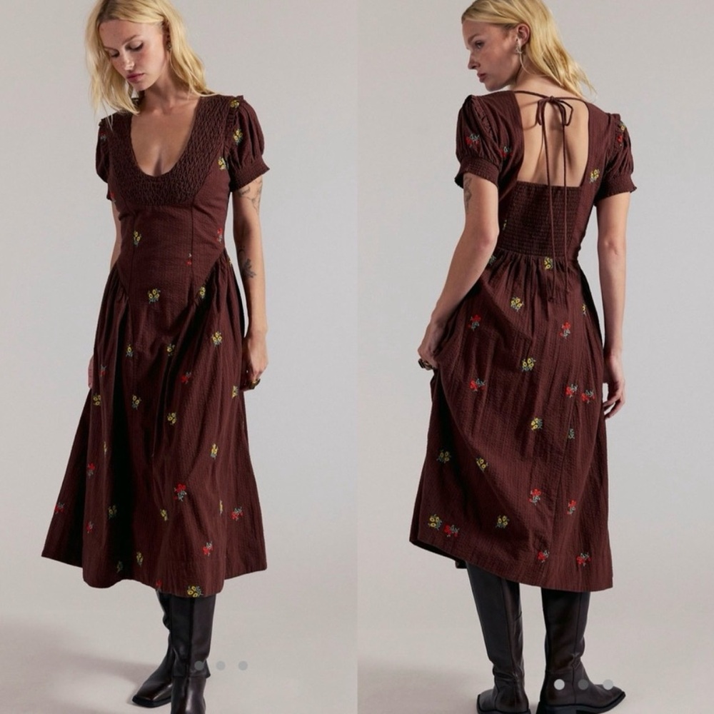 Free People Brown Floral Mini Dress - Picture 3 of 5